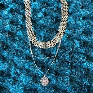 Express Elegant gold tone 3 Layered Necklace